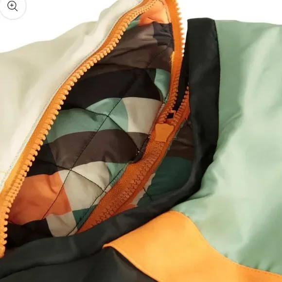 Puma Unisex Green Color-Blocked Reversible Collared Bomber Jacket Size M - Picture 5 of 8